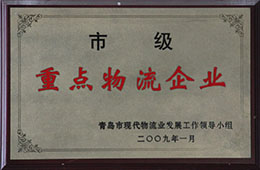 2009年1月，獲市級重點物流企業